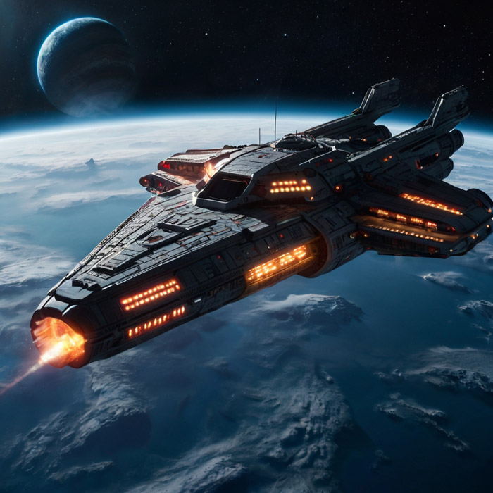 Buque confederal atacando posiciones en Telura