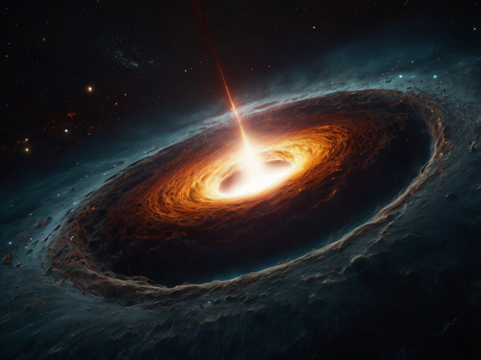 Erupci&oacute;n de energ&iacute;a de un agujero negro